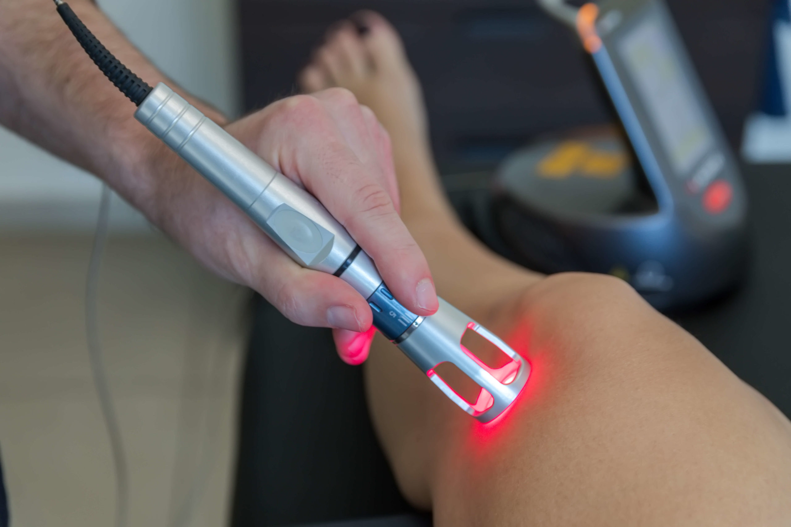 High intensity laser therapy treatment at a physiotherapy clinic in Nicosia