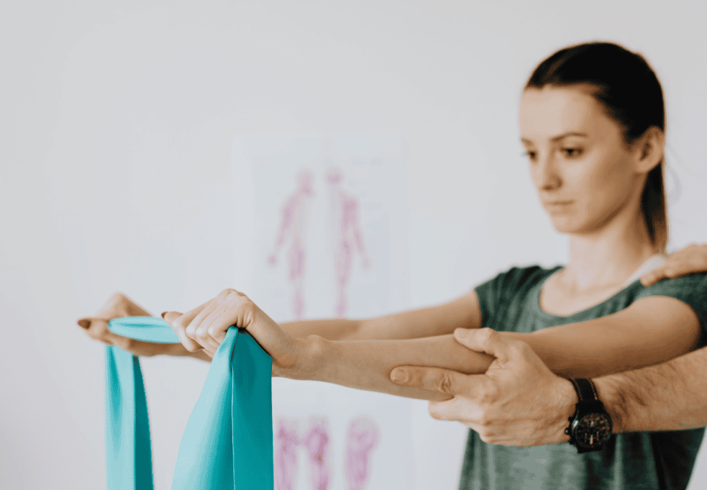 woman working with soft elastics