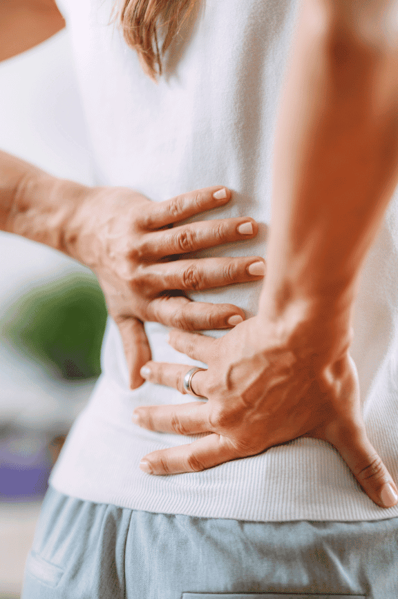woman with back pain